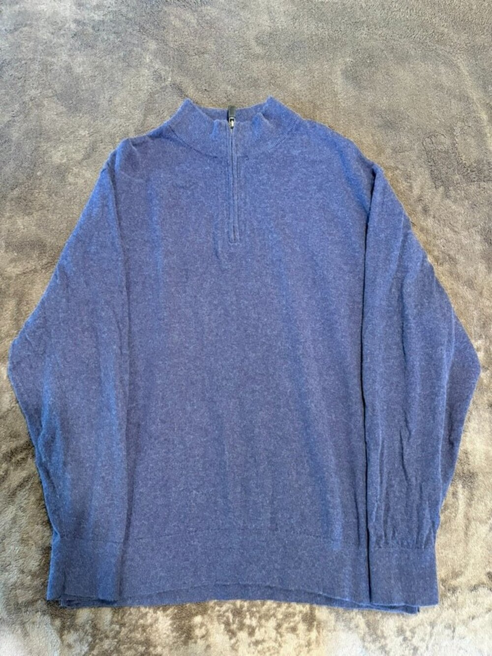 Daniel Cremieux Signature Collection Men's XL Blue Pima Cotton Cashmere 1/4 Zip